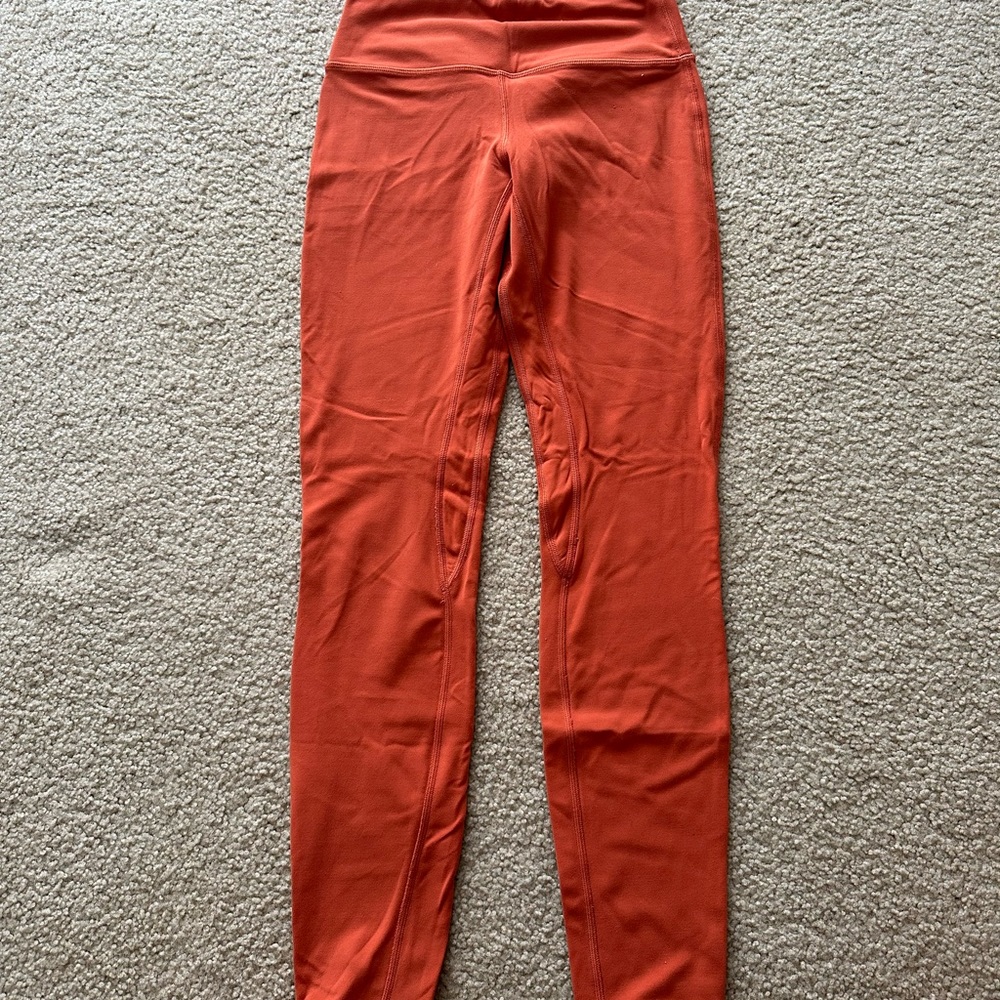 Orange lululemon align leggings